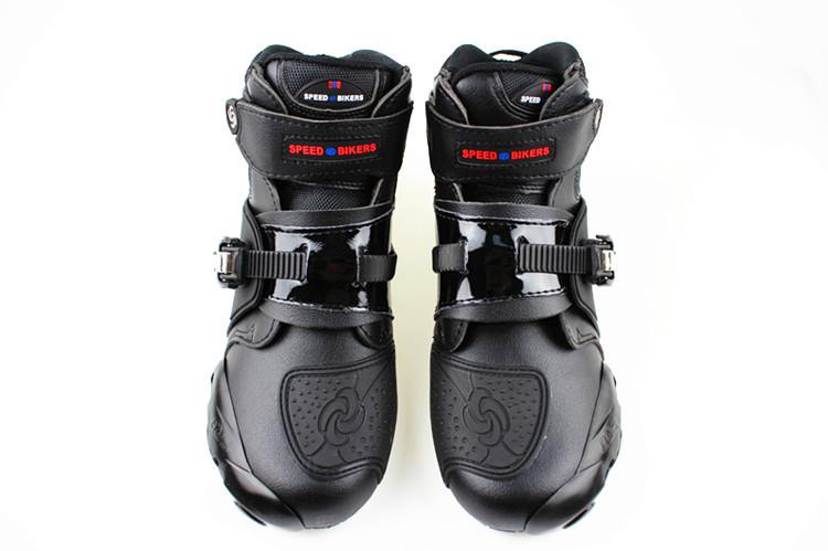 Men sport bike motorcycle rider high fiber leather boots us size 7 8 9 10 11 12