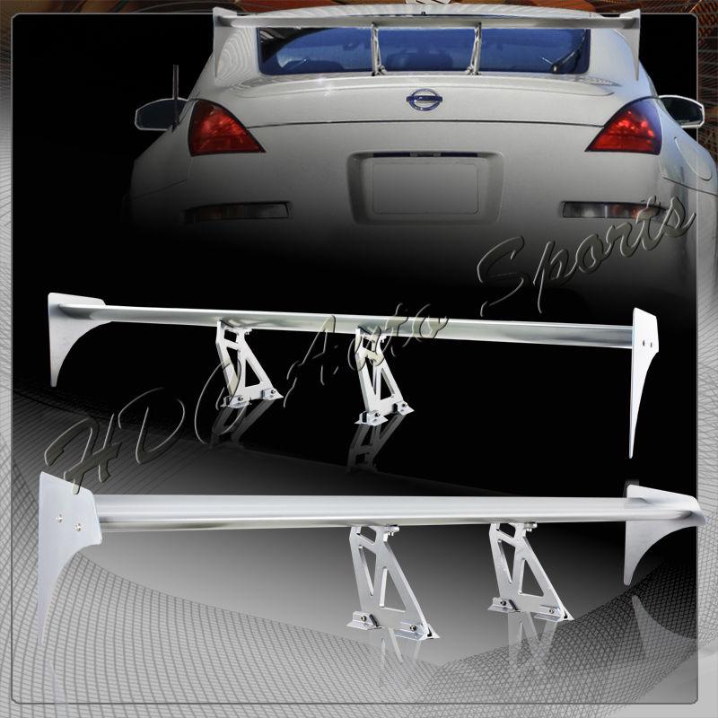 55" silver lightweight aluminum rear trunk lid gt style double deck spoiler wing