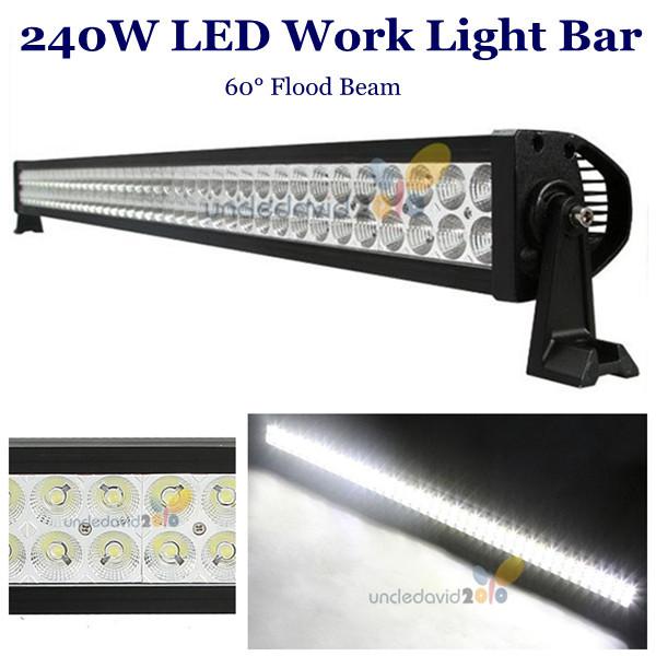 240w 80 led 42" work light bar flood beam for mine offroad 4wd atv suv boat jeep