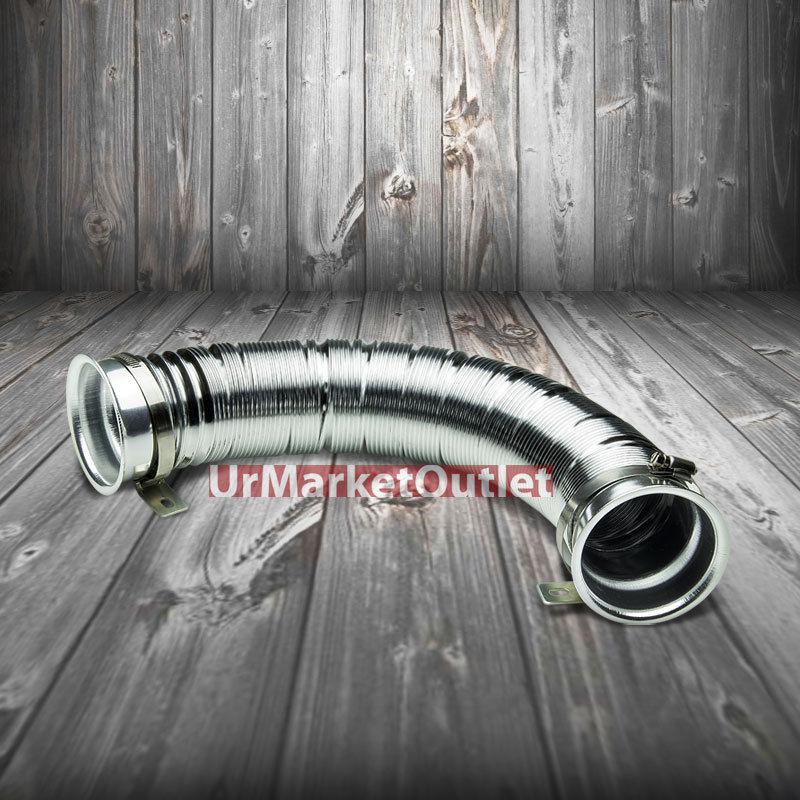 Silver 3" universal adjustable flexible shortram/cold air intake turbo tube pipe