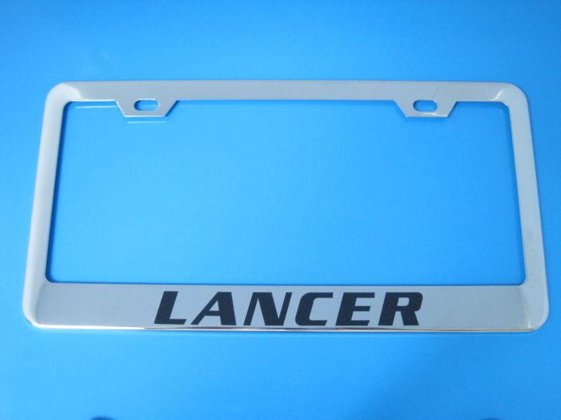 Mitsubishi lancer superior chrome license frame + screw caps