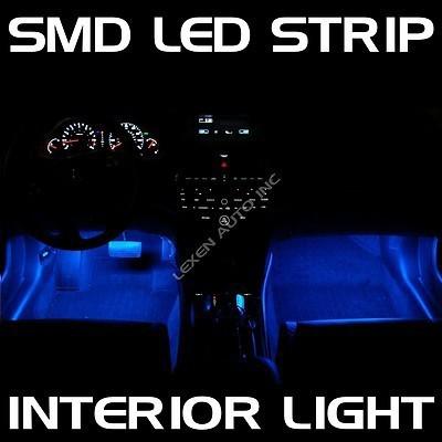 Led b3 blue 2x 12" interior strip footwell lights under dash bulb smd exterior b