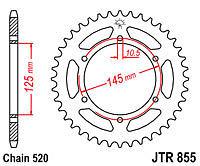 Jt 520 rear sprocket fits yamaha tdm 850 tdm850 1991-93 47t