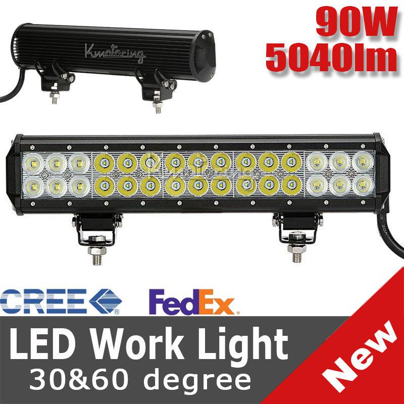 15inch 90w cree led spot flood combo work light offroad pickup ute 4wd 120w/126w