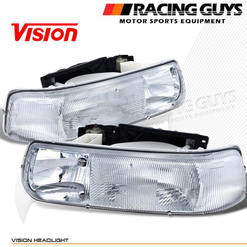 Vision clear style head light lamps pair pickup truck suv left+right assembly