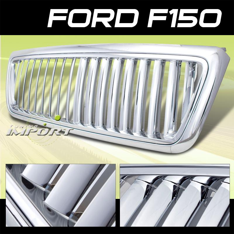 04-08 ford f-150 front vertical style grille chrome upper pickup grill kit new