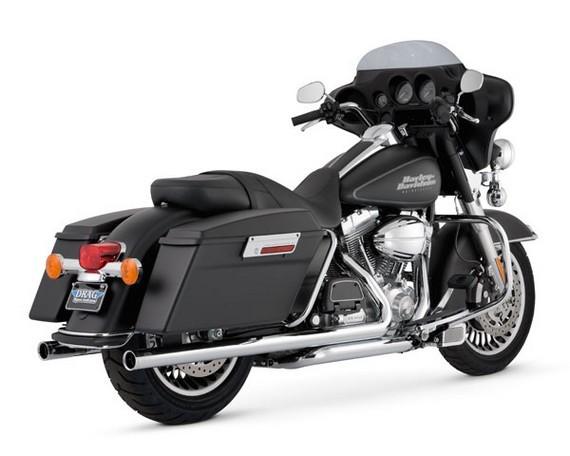 Vance & hines big shots duals exhaust chrome for harley fl 10