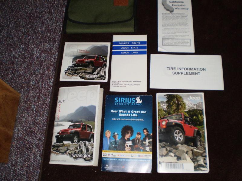 2011 jeep wrangler complete suv owners manual books sealed dvd guide case all