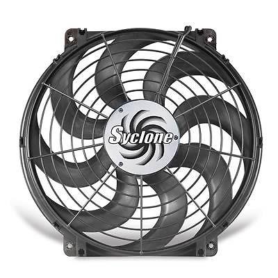 Flex-a-lite syclone s-blade electric fan 2,500 cfm puller 16" dia single 398