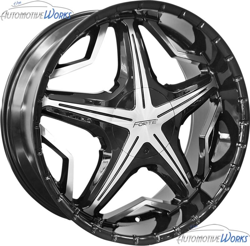 1 - 20x8.5 forte rug burn 5x135 5x127 5x5 +15mm black mirror wheel rim inch 20"