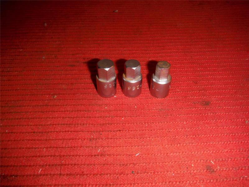 Mac tool 3 pc 3/8 drive hex plug sockets 7/16, 1/2 and 9/16 good  used