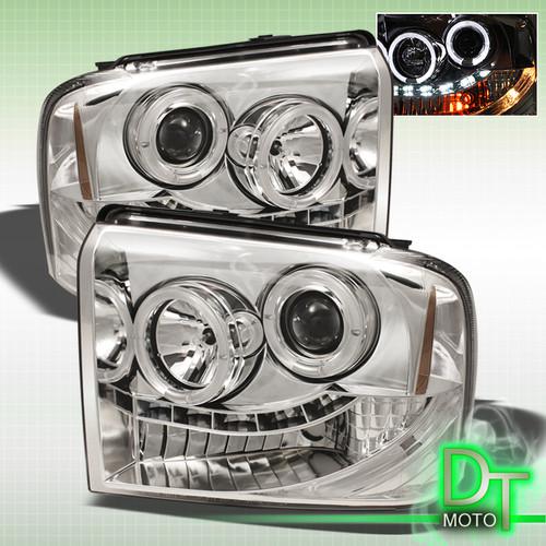 05-07 f250 f350 f450 superduty dual halo projector headlights lamps left+right