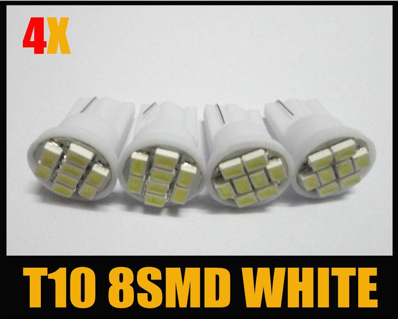 4x white t10 8-smd led wedge lights lamps 168 194 w5w 2525 2652 2921 t15 #hf10