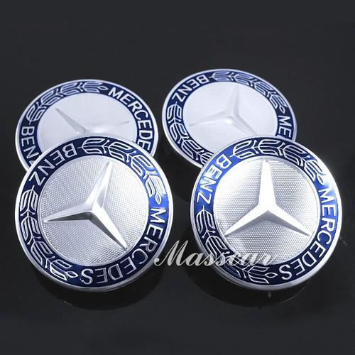 Fit benz blue star wheel center hub caps cover e s cl ml clk sl gl slk 75mm