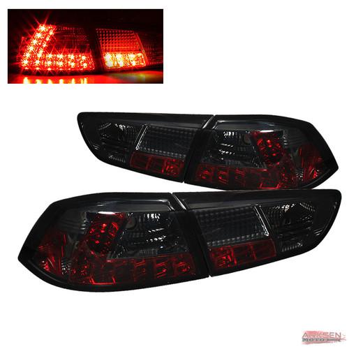 08-12 lancer/evo 10 jdm smoked philips-led perform tail lights rear brake lamps