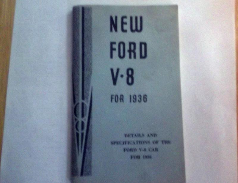 1936 ford v-8 v8 car instruction operator owners manual user guide book oem 