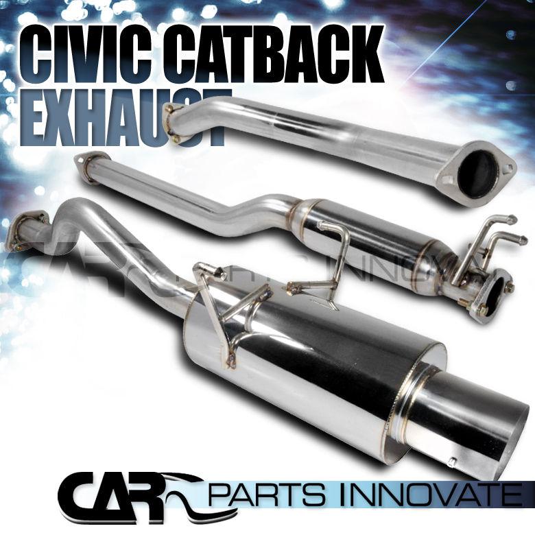 01-05 honda civic 2/4dr ex ss catback exhaust muffler system