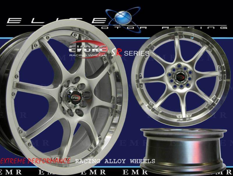 18" evoke c8 wheels/ rims 5 lug hypersilver 5x100-115  bp