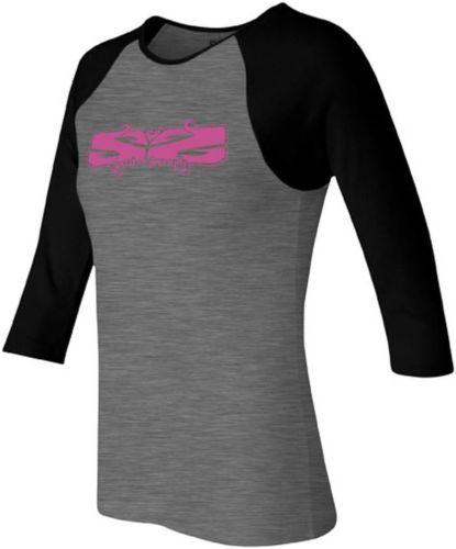 New speed & strength wicked garden womens cotton tee/t-shirt,gray/black,small/sm