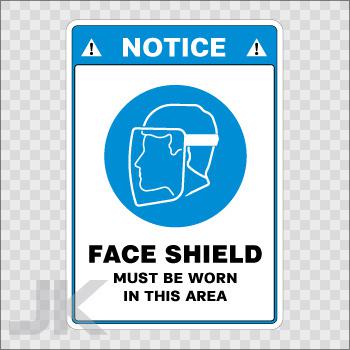 Decal stickers sign warning danger caution face shield protection 0500 zafx4