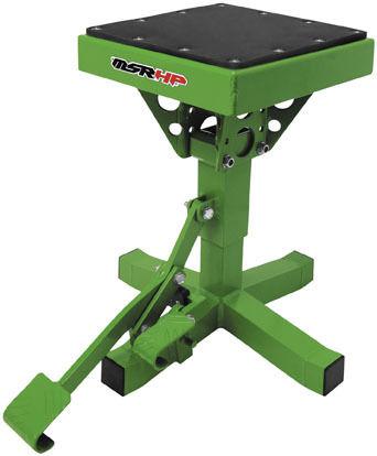 New msr pro-lift motocross/dirtbike stand aluminum, green, 9.5" to 14.5" tall