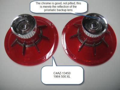 1964 64 ford galaxie 500 xl new tailight lenses lens with star backup bezel pair