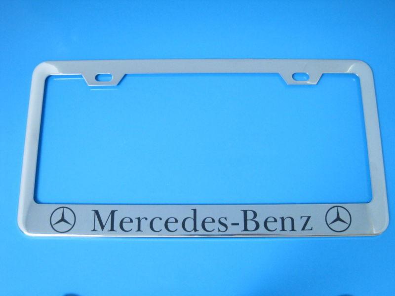 Mercedes-benz superior chrome license frame + screw caps