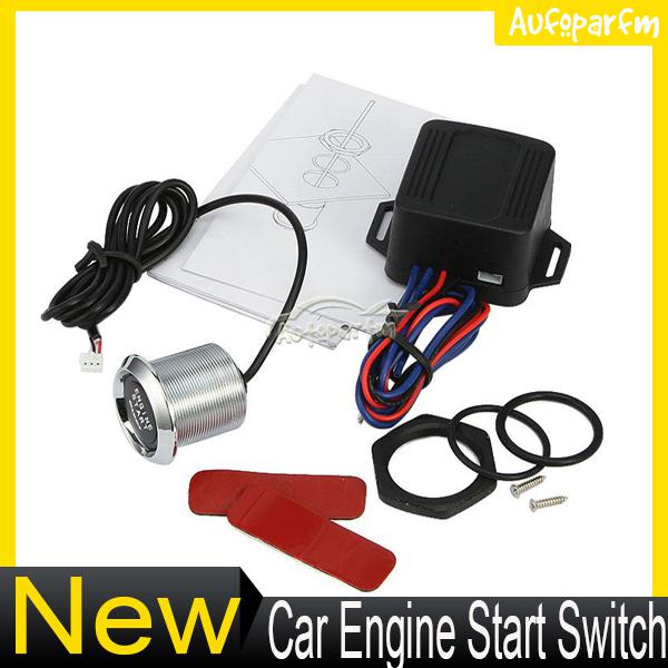 Car/vehicle/auto blue led push start ignition engine button switch starter 