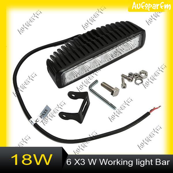 6.3 inch 18w 1170lm led work light bar flood 12v 24v boat ute truck driving lamp