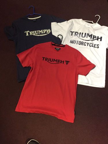 New triumph motorcycles 3 logo t-shirts men&#039;s size md