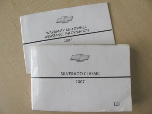 2007 chevy silverado classic owner&#039;s manual part # 15856886 b second printing