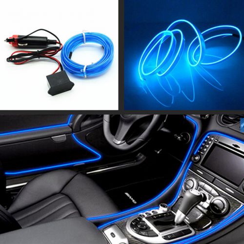 6.5ft blue cold light lamp neon lamp el wire car atmosphere fluorescent strip