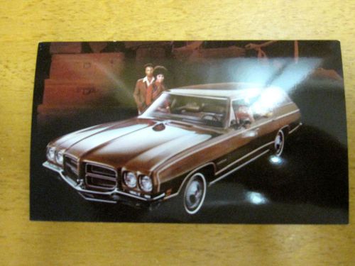 1972 pontiac lemans wagon factory dealer color postcard