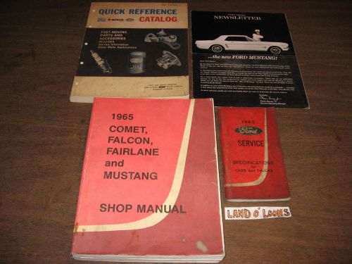 1965 ford mustang shop/service manual +sales brochure +partsbook +specsbook