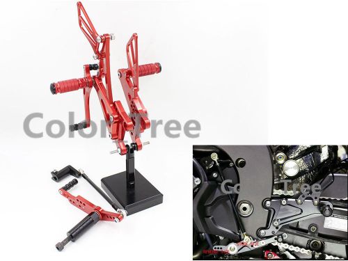 Cnc red aluminum rearsets foot pegs mount for yamaha yzf r1 2007-2008