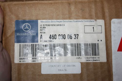 Mercedes piston, cylinder sleeve, and ring set a 460 030 06 37 new lot 3a