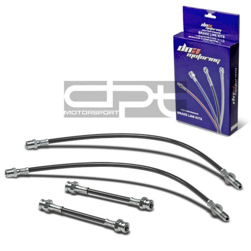 4pc f+r stainless steel hose brake line 93-98 vw golf/jetta mk3 typ 1h black