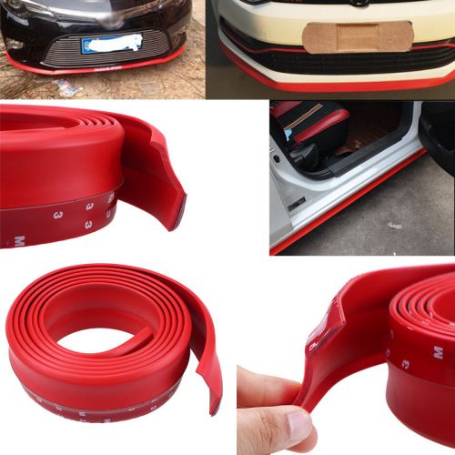 2.5m red car front bumper quick lip splitter body spoiler skirt rubber protector