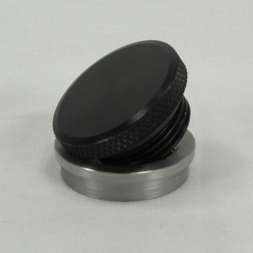 Motorcycle anodized black aluminum gas fuel  tank cap steel bung chopper bobber