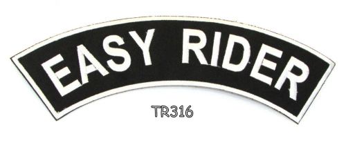 Easy rider white bold iron and sew on top rocker patch for biker jacket tr316sk