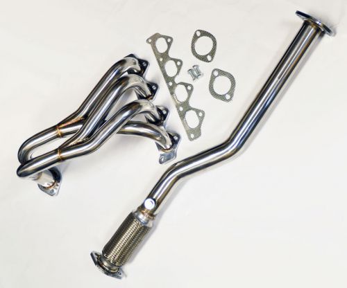 2.0l dohc stainless race manifold header &amp; downpipe fits hyundai tiburon 02-07