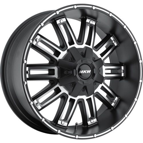 17x9 black machined mkw offroad m80 5x4.5 -10 rims lt265/70r17 tires