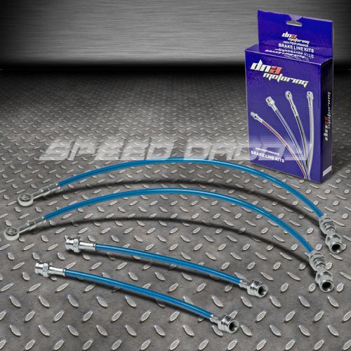 Front+rear stainless steel hose brake line/cable fits 89-94 maxima j30 se blue