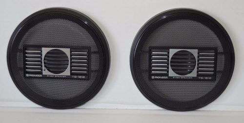 2 pioneer 2-way speaker grill covers ts-1612 mesh circular 6.5&#034; used