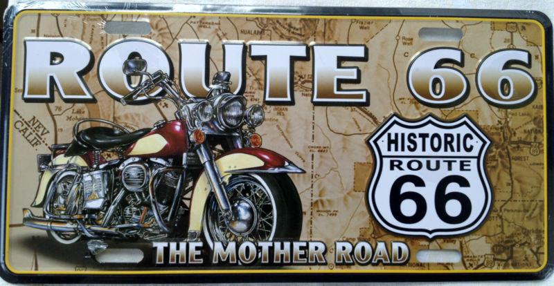 Tin license plate historic route 66 *the mother road*