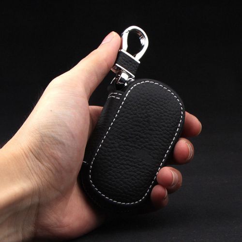 Genuine leather car smart key case holder ring case bag for audi