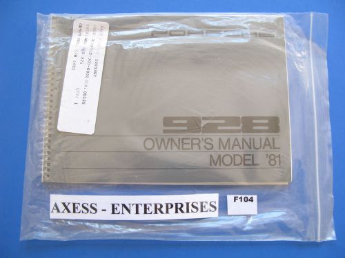 81 1981 porsche 928 owners manual drivers operators users instructions book f104