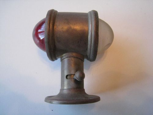 Vtg car truck mandatory parking or turn signal light bullet shape red white lens