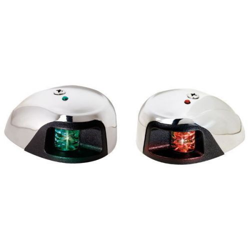 Pair red and green stainless led deck mount 1 mile visibility navigation lights