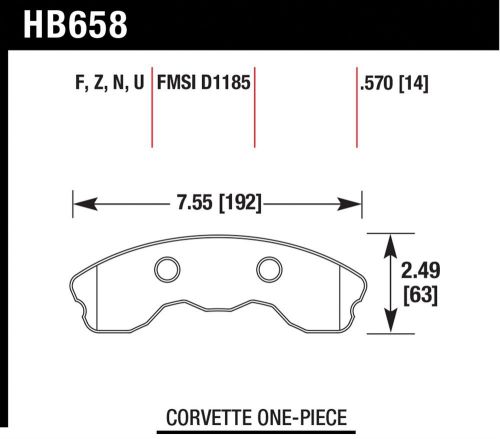 Hawk performance hb658z.570 disc brake pad fits 06-13 corvette